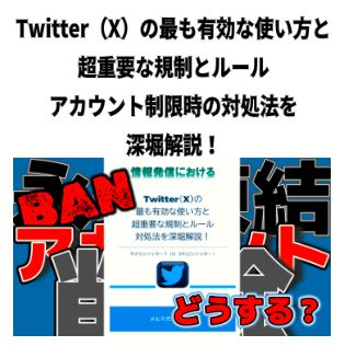 Twitter（X）の 最も有効な使い方と 超重要な規制とルール アカウント削除、凍結、制限時の 対処法を深堀解説！